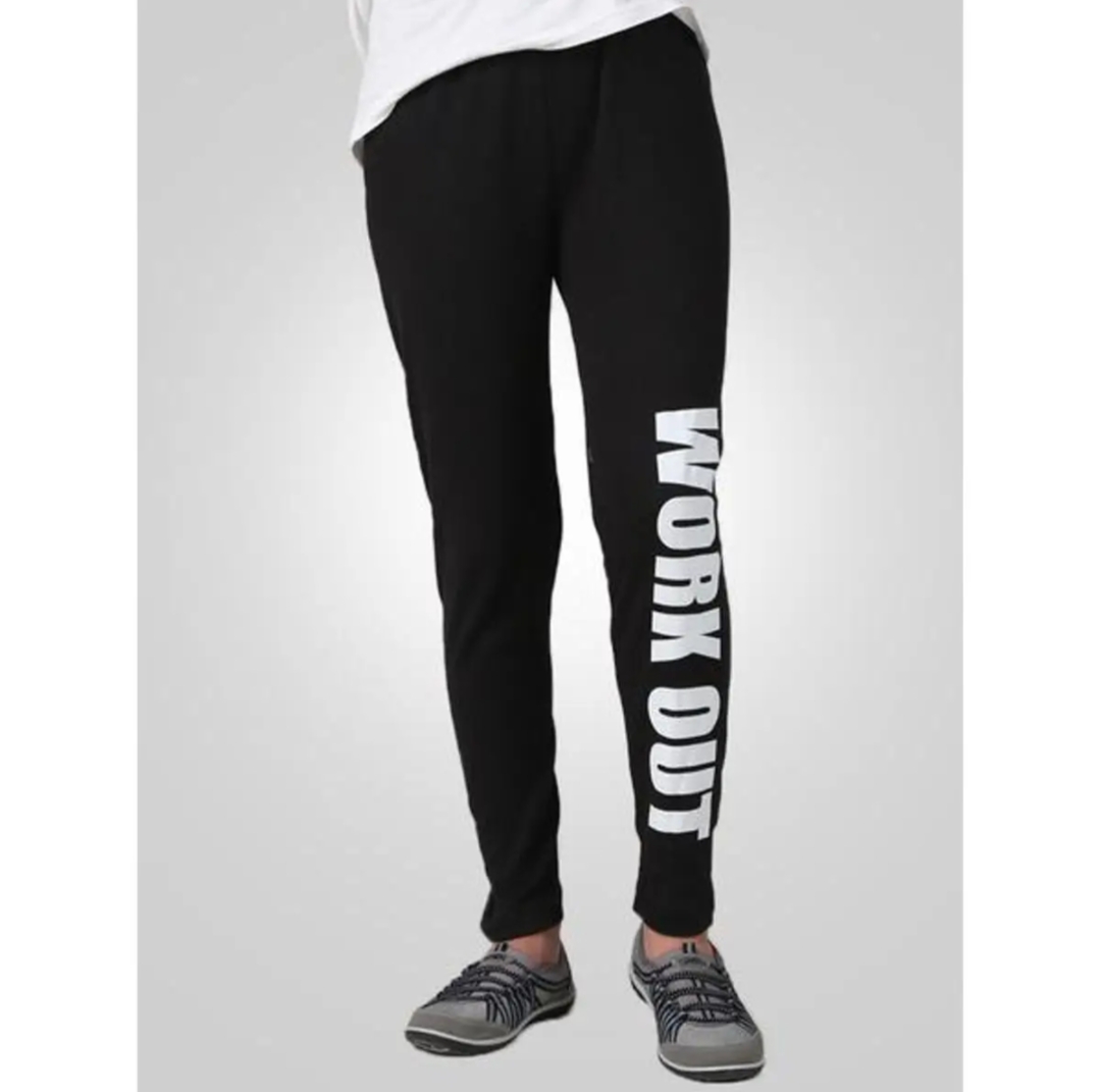 Summer Black Gym Workout Printed Trouser For Mens&Womens