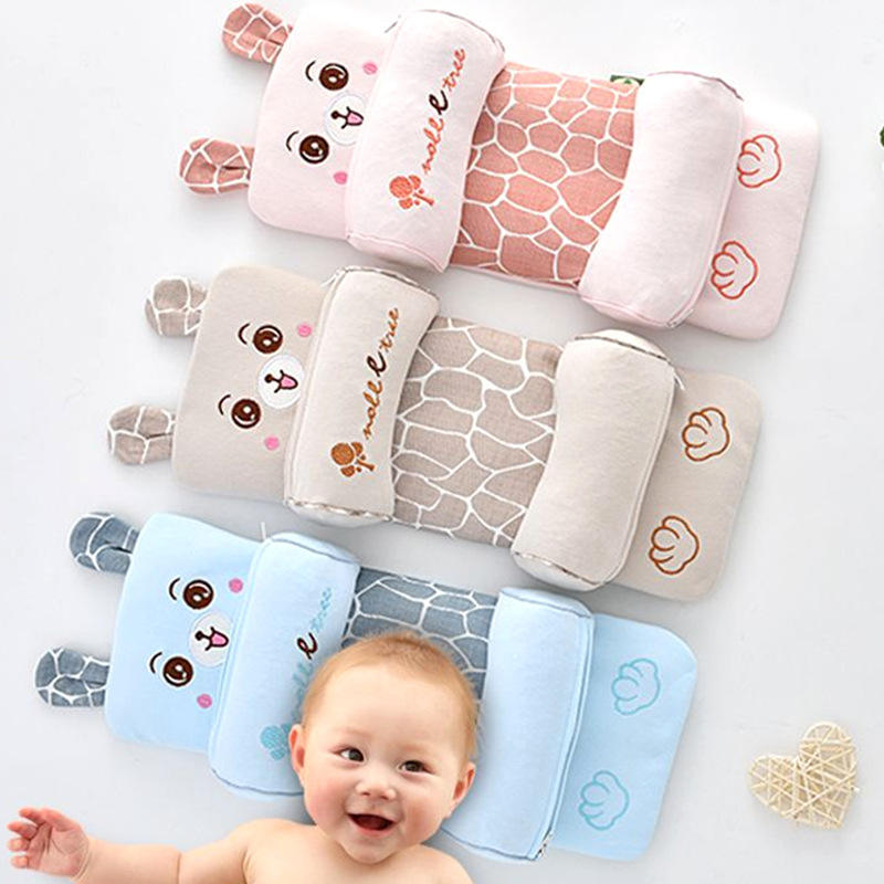 Adjustable Baby Head Shaping Printed Pillow – Soft Memory Foam Infant Pillow for Flat Head Prevention, Anti-Roll Sleeping Positioner, Breathable Newborn Cushion for Crib, Cot, Bed, Bassinet, Car Seat & Stroller – Ergonomic Neck & Spine Support Comfort