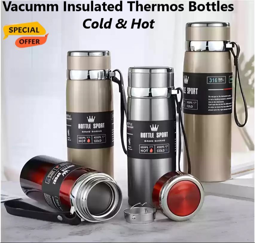 Imported Water Bottle 1000ml -800ml Stainless Steel Hot & Cold Water Bottle for Boys, Girls, Kids,  Mans, & Womens Sports & Gym |Vacuum Insulated Thermos Flask & Stainless Steel Water Bottle | Leak Proof Water Bottle |Large Capacity  |(1.Liter) Temperatu