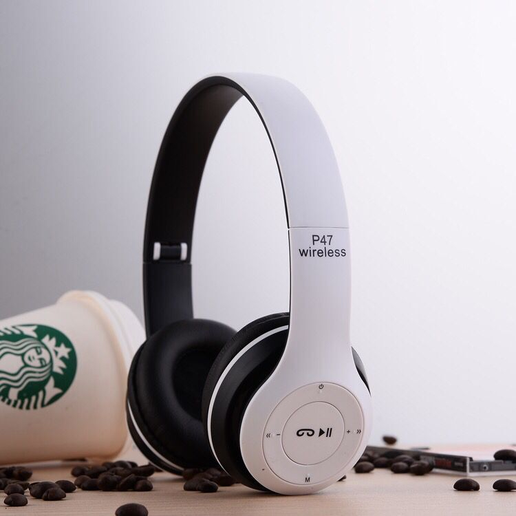 Wireless Headphones, P47 Bluetooth Foldable Headset with Microphone Support FM Radio TF for PC TV Smart Phones & Tablets Etc