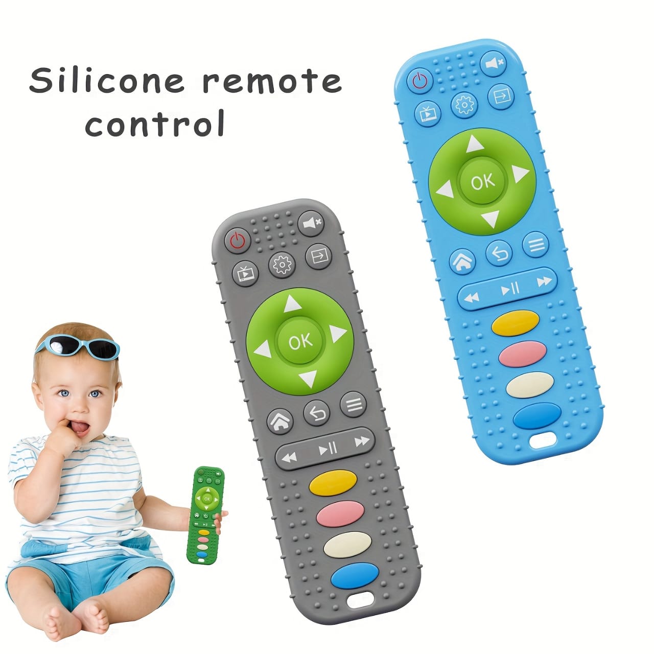 Silicone Baby Toys TV Remote Control Shape Teether Toy BPA Free Silicone Teething Chewing Toy Sensory Baby Accessories