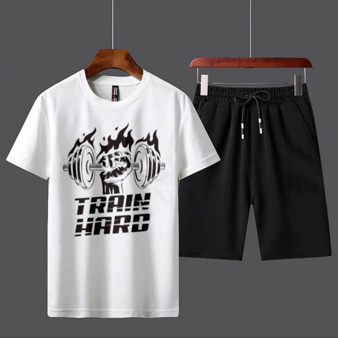 Train Hard Printed Gym Tracksuit For Mens&Women Summer Collection