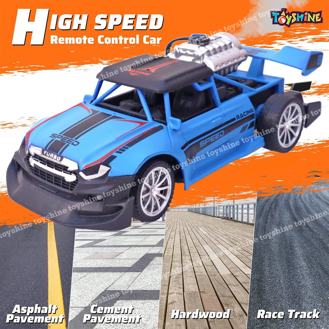 Rc Car High Speed Racing Car Remote Control Rechargeable Rc Smoke Spray Remote Control Light Smoke Spray Emulation Exhaust Car in 1:20 Scale With Rechargeable Battery & Cable 2.4G RC Light Spray Car For Long Range