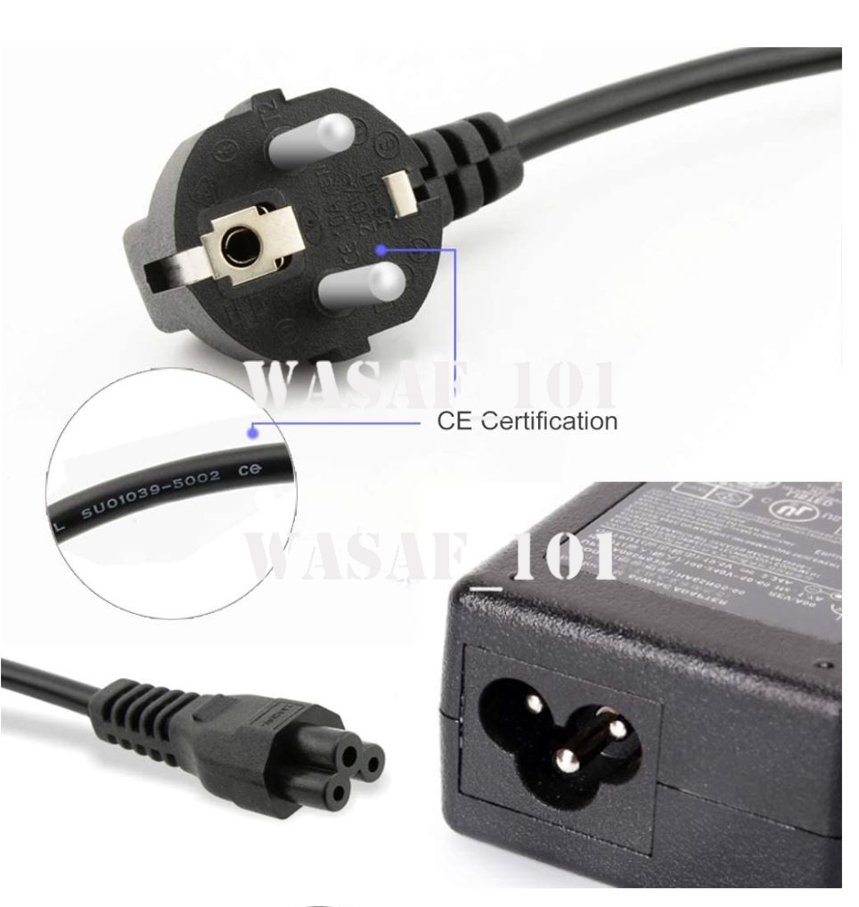 EU Power Cable Laptop 3-pin Power Adapter Cord Charger Plug Extension Cord