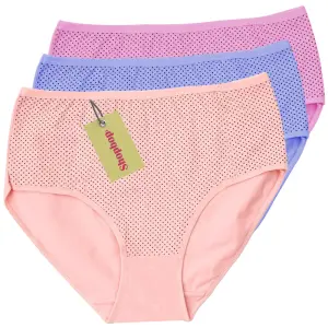 best fitting panty women's cotton stretch briefs Line printed panty pack of  6 (multi)