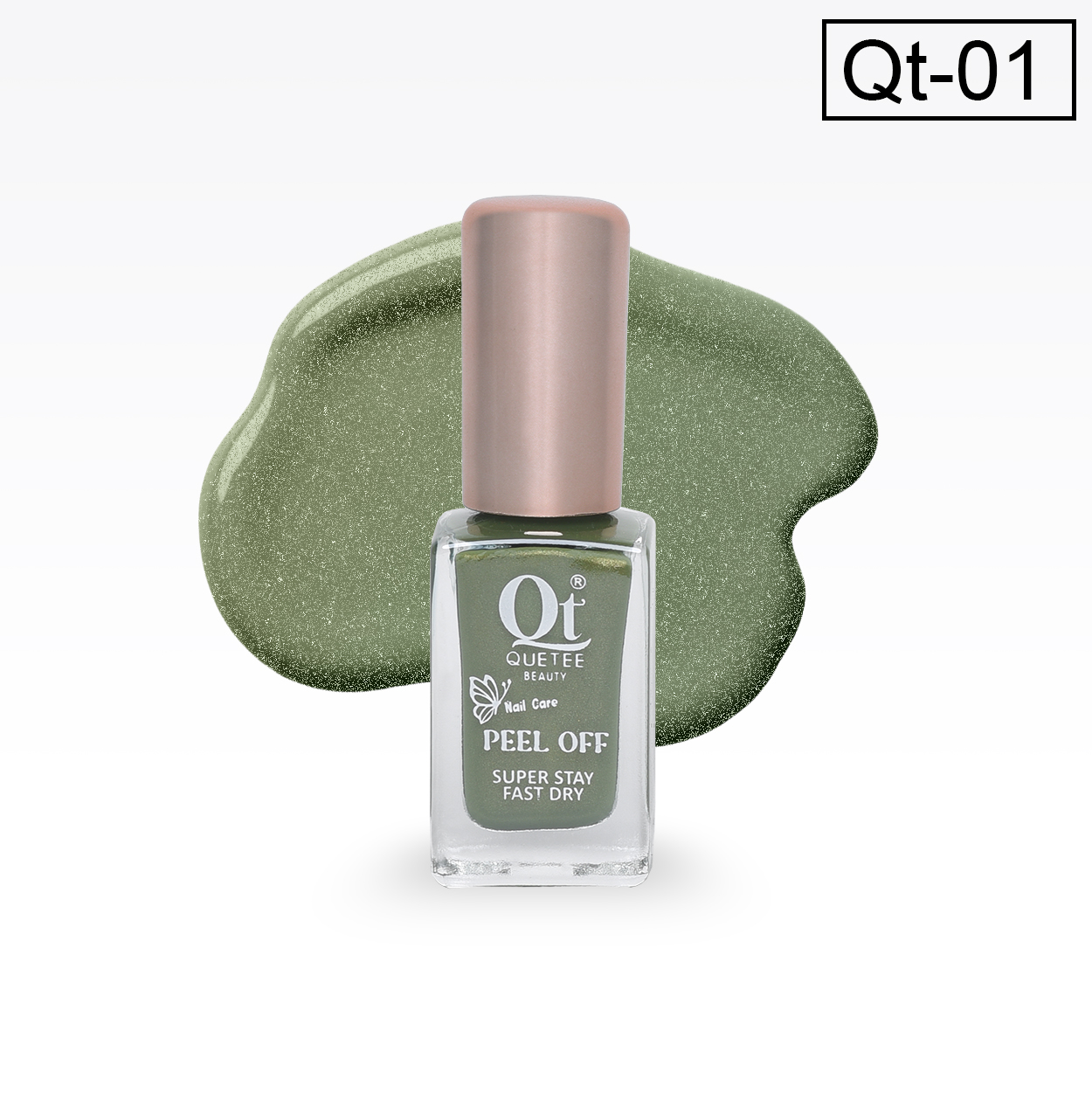 QT Quetee Beauty Peel Off Nail Polish,Shimmery Glitter Nail Paint with Glossy Matte Finish, Quick Dry Long Lasting Nail Color, Korean Skin-Friendly Safe Formula, Easy Application, High Pigment Shine, Trendy Nail Polish for Women Girls Party & Daily Wear