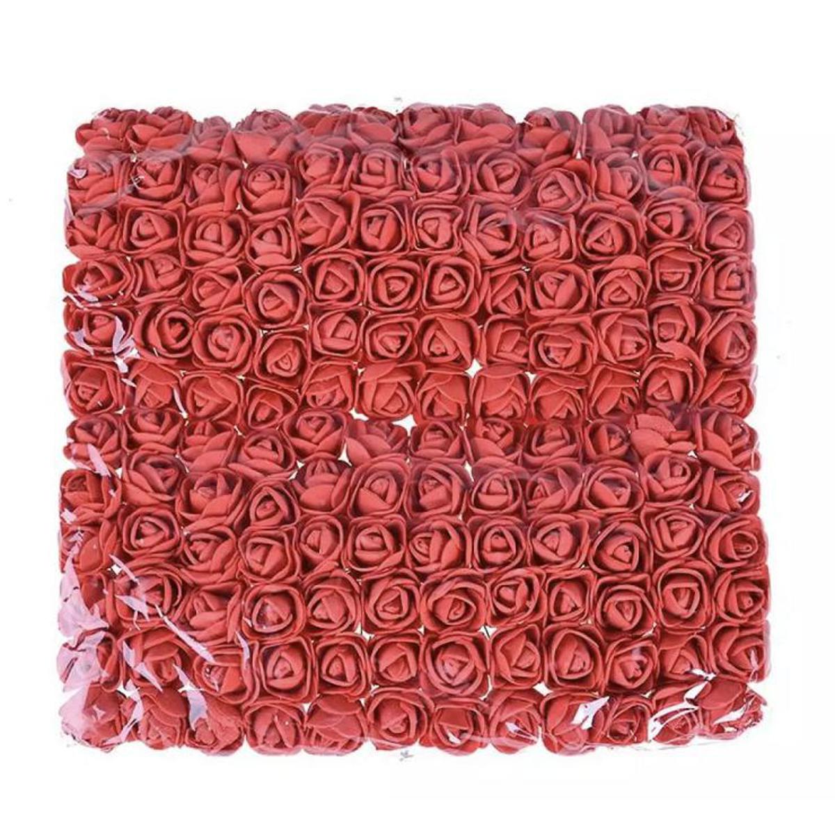 (Pack of 48 Flowers) 2cm Artificial Rose Flowers Wedding Bride Bouquet Silk Foam Home Decor Rose Flowers