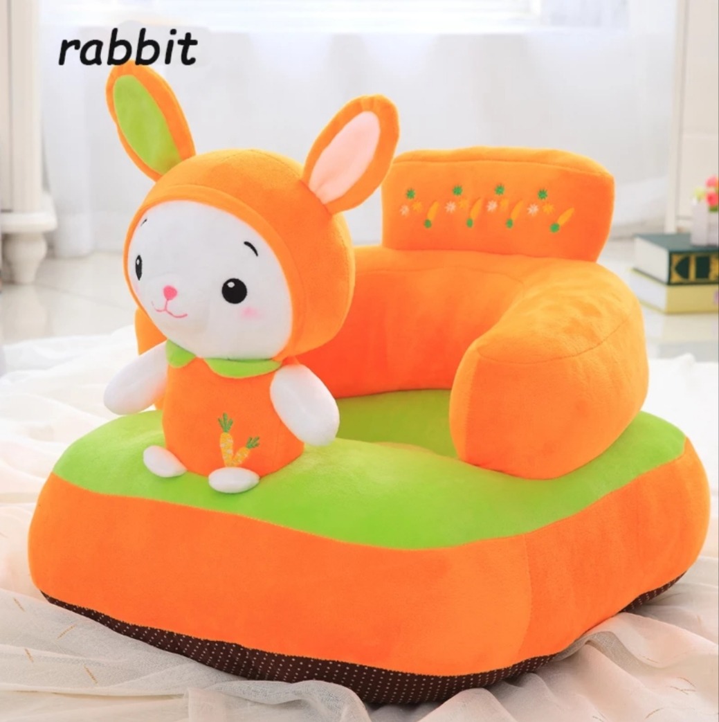 Baby's Cute Cartoon Plush Toys Support Chair Infant Learning To Sit Removable & Washable Baby Soft Seats Sofa