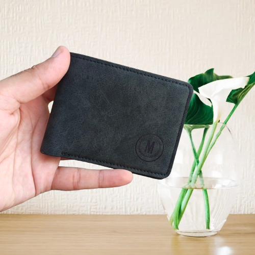 M PU Leather Short Horizontal Wallet Cardholder for Men