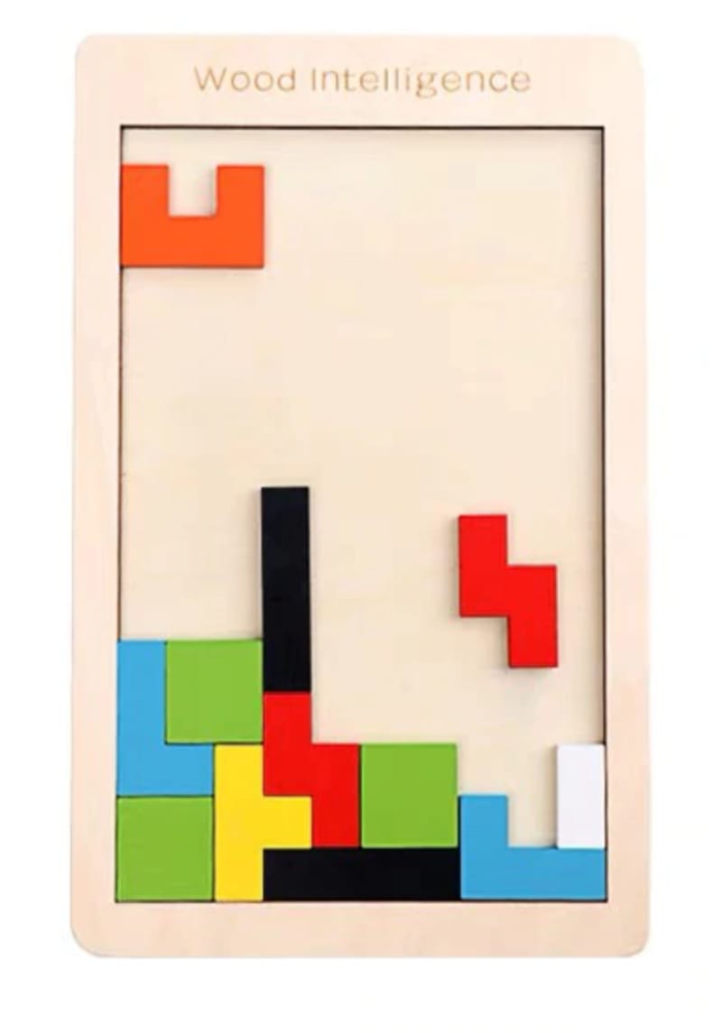 Intelligence Puzzle - Puzzles For Kids - Jigsaw Puzzle - Wooden Intelligence Puzzle - Toy - Puzzle - Wooden Puzzle - Brain Teasers - 3d Puzzle - Best Puzzle Game For Brain - Building Block Teasers Educational Puzzle for Kids