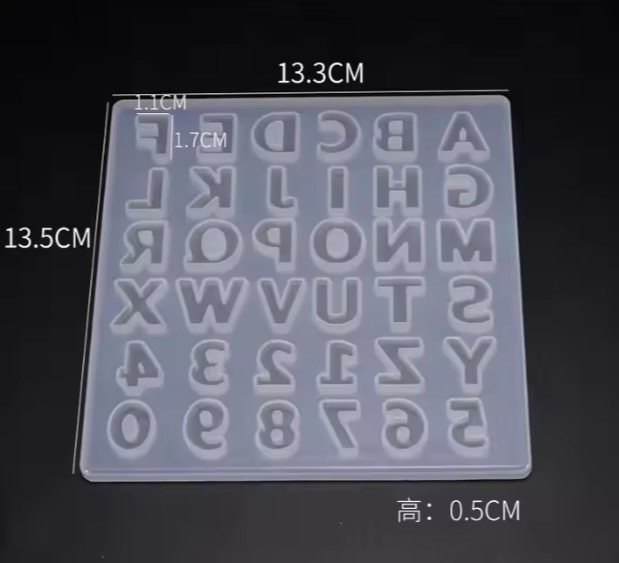 Alphanumeric Mold Silicone Letter Necklace Key Chains Jewelry Pendants Alphabet Molds Resin Epoxy Crafts DIY projects