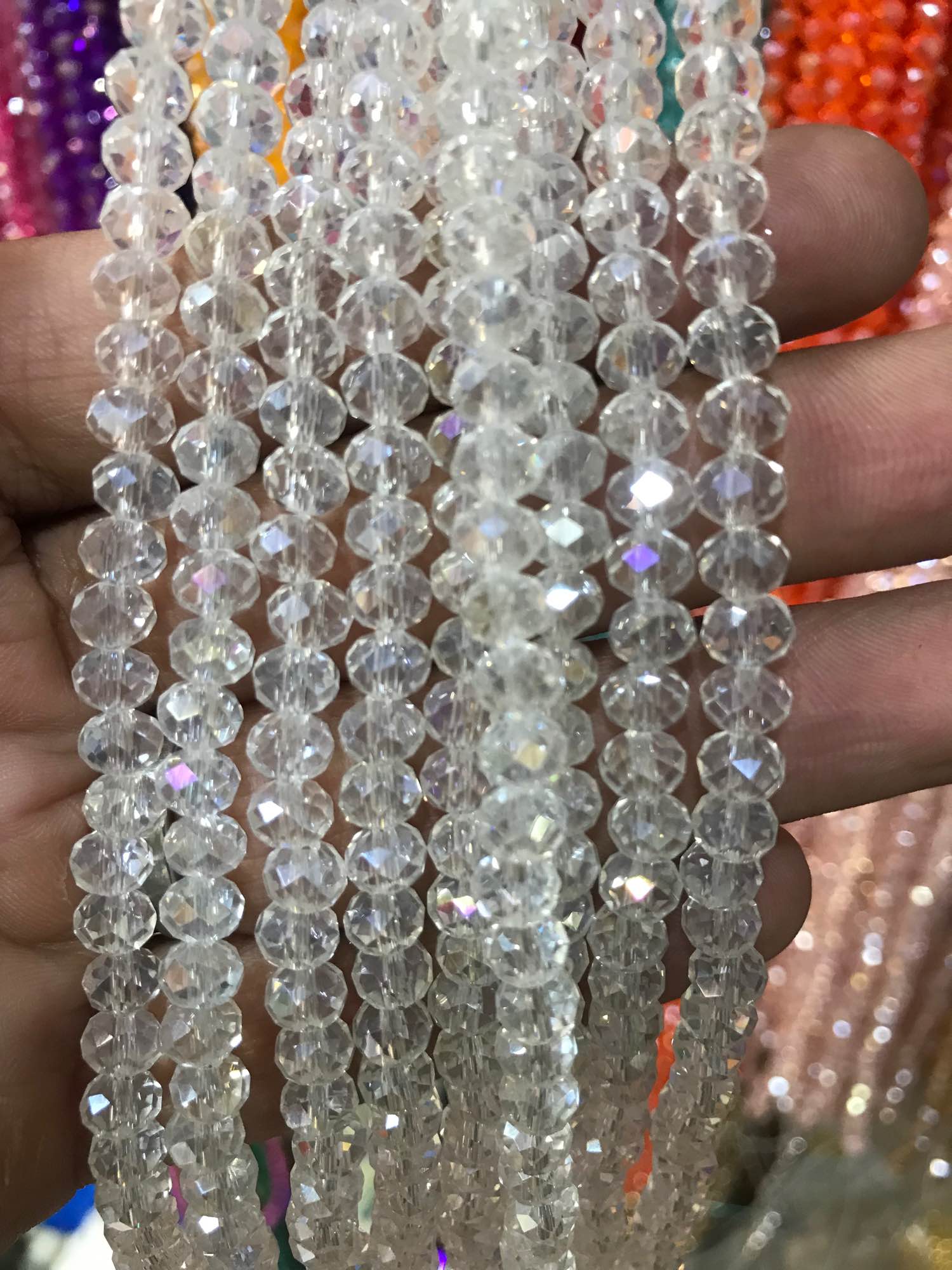 6mm Crystal Beads (80+ Pieces) for DIY Jewelry Making & Clothing Designs – High-Quality AB Crystal Beads | Yarn Vista