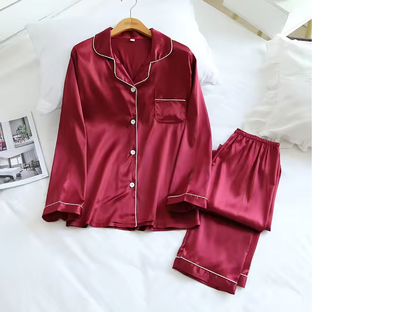 Night Wear for Women Nighty Soft Silk Satin stuff Night suit for girls and women, 2PC Bridal wear Sleeping Dress Girls Sleepwear Loungewear Sleeping Suit lingerie shirt and Pajama ,Night Dress for girls and women