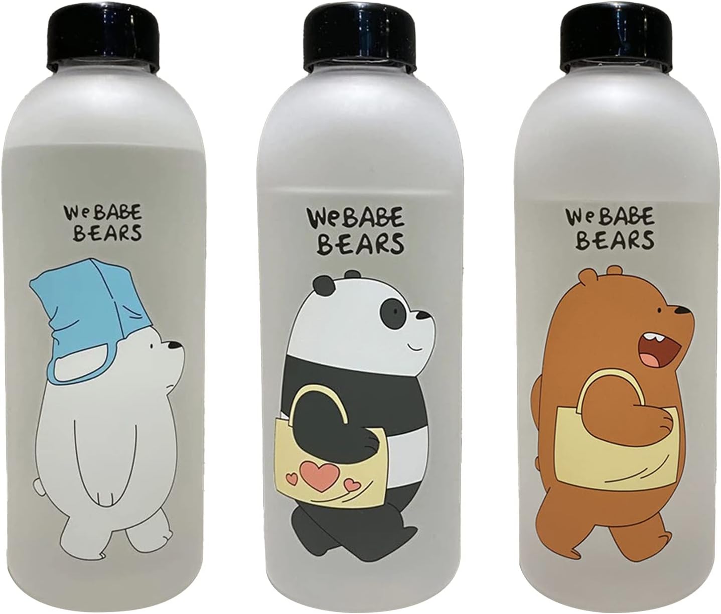 New 1PCS Cartoon Panda Water Bottle for Outdoor and School Use, Large Capacity Frosted Leakproof BPA-Free Material, Cute Bear Portable Cup for Boys and Girls, Heat Resistant, Ideal for Hiking, Gym, and Office Use