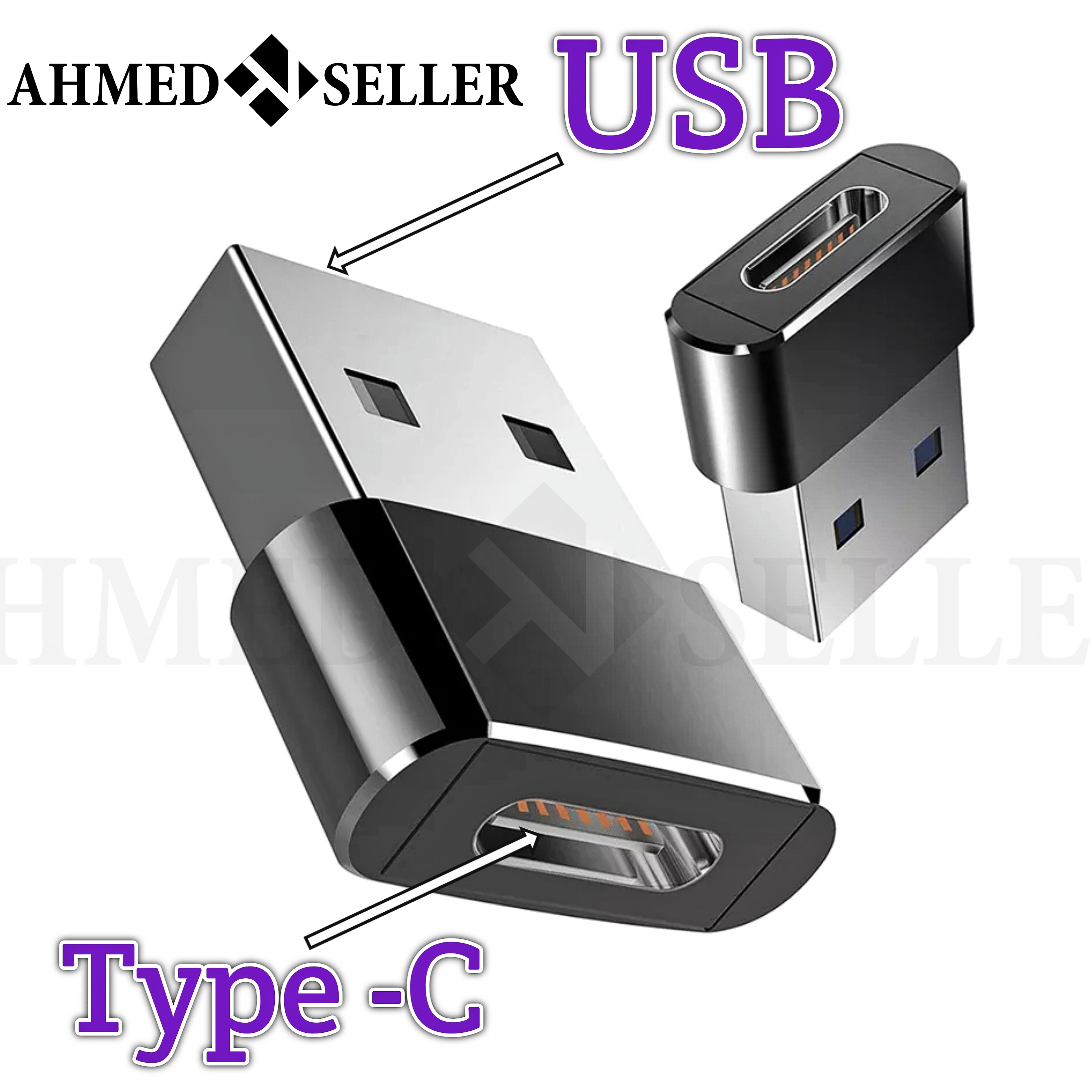 USB OTG Male to TypeC Female Adapter Fast Data and Charging Converter
