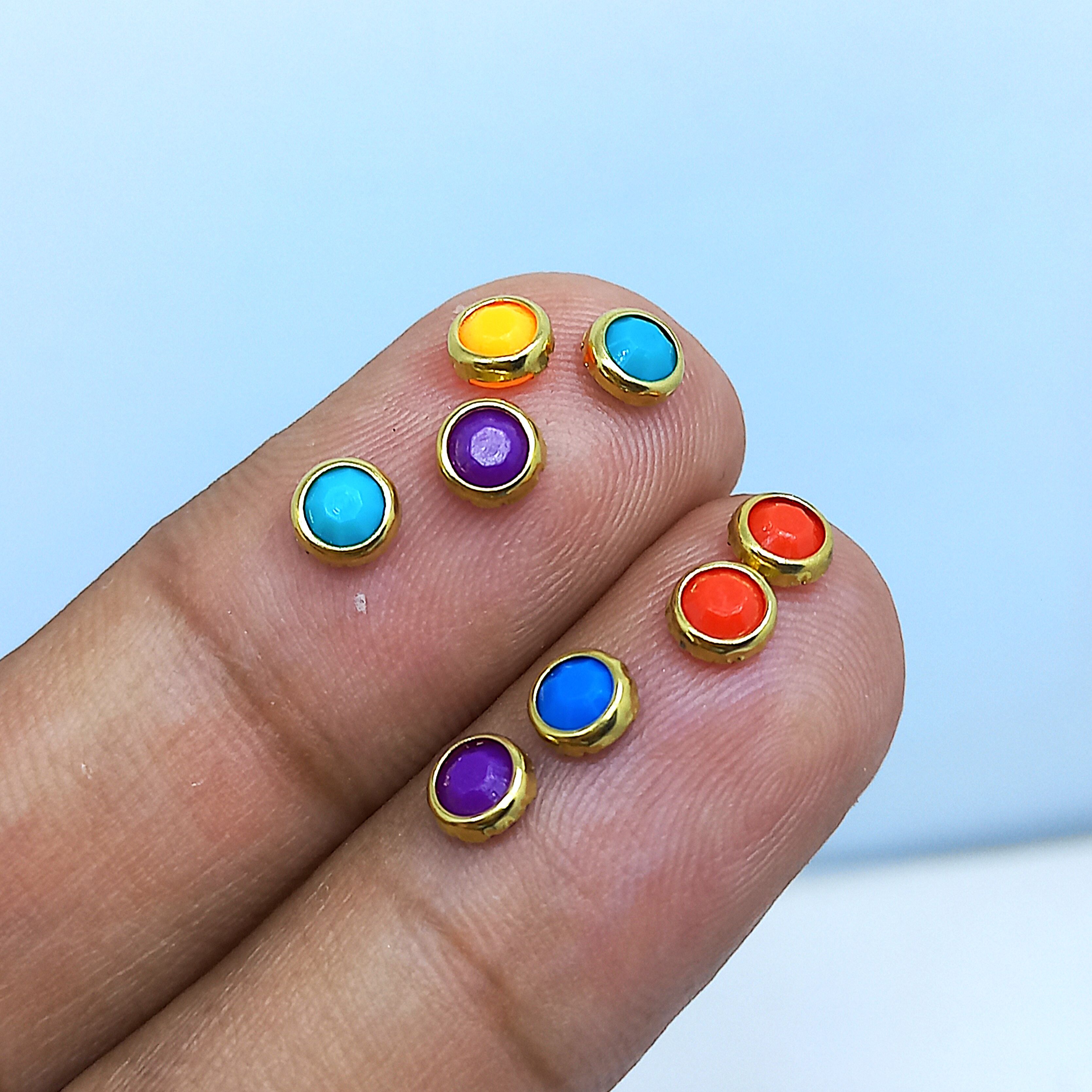 Metal Kundan Stone Round Beads – 250pcs DIY Jewelry & Craft Findings.
