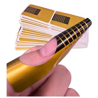 10 Pcs Nail Art Extension Sticker Polish Gel Tips golden U Shape French Tips Guide Nail Art Form Manicure Styling Tools
