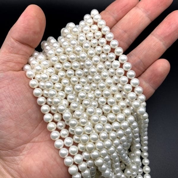 3mm 4mm 6mm 8mm 10mm shell pearl beads use in Jewllery bracelets suiting and jewellery tools | Tawakkal Crafts
