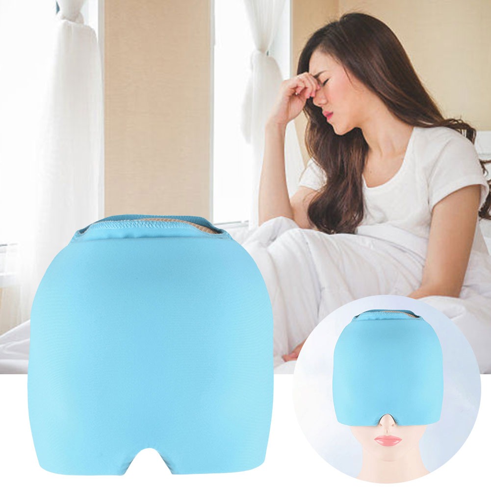 Migraine Relief Hat Headache Hat Gel Hot Cold Therapy Ice Cap For Relieve Pain Sleep Aid & Head Massage Tool Reusable Headache Cap for Men & Women