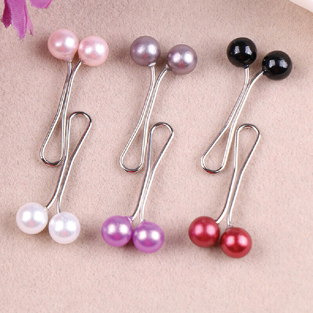 Hijab Pins Multi-Use Hijab Pin Headscarf Shawl Brooch Pin Scarf Pearl Clips Anti Slip Brooch Headscarf Shawl Scarf Lady Muslim Fixed Pins Scarf Hijab Clips Pearl Stylish Brooch for Women Jewelry