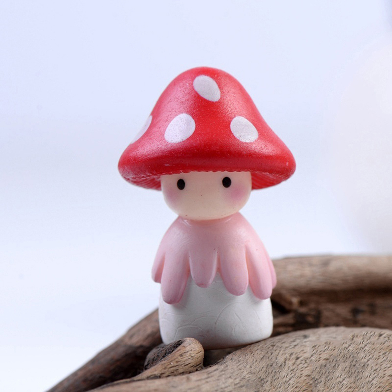 Niedliche Miniatur-Figur Für Feengärten & Terrarien – Sitzender Frosch Auf Pilzen (handbemalt, 14 Cm)