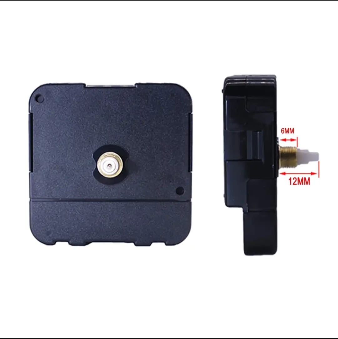 Wall Clock Replacement Machine (Movement-tik tik)  (Glowing Digits) (28MM LONG Neck) (12 inch Needles) ( Sea Rose Smooth)