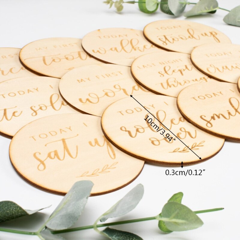 12 pcs baby milestone cards wooden commemorate baby birth monthly recording card 425f: buy online at best prices in pakistan daraz.pk 12 pcs baby milestone