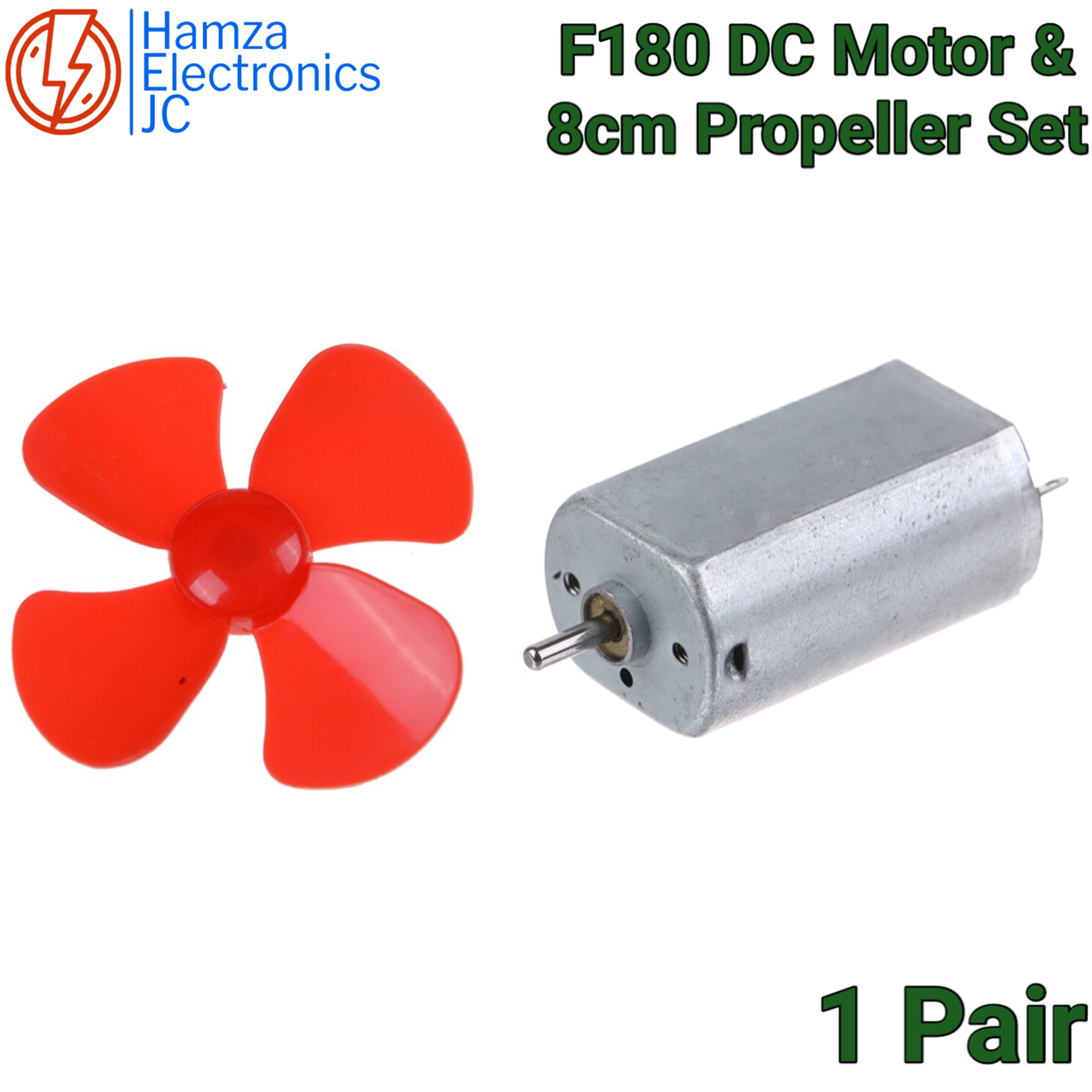 New FF-180 DC Motor 3V-5V with 4cm Red Propeller Set for DIY Electronics Projects