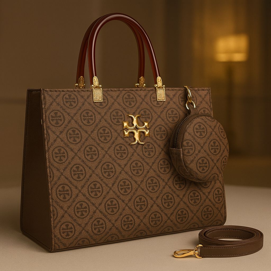 Luxury Pattern Tote Bag with Mini Pouch – Elegant Designer-Inspired Handbag for Women