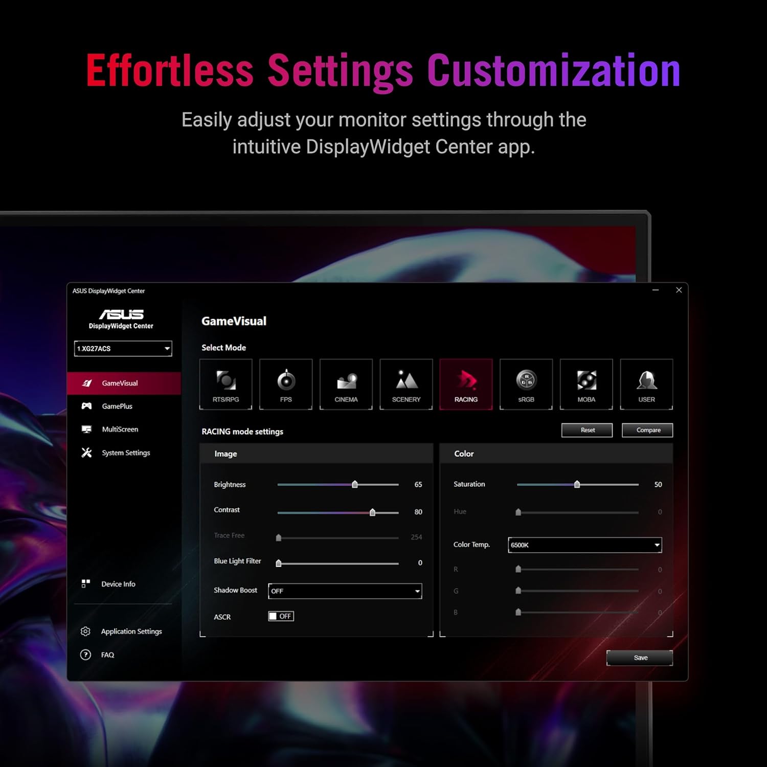 ASUS ROG Strix XG27ACS 27inch 180Hz 1ms IPS 2K Type-C Gaming Monitor 2560x1440 1ms (GTG), Extreme Low Motion Blur Sync, USB Type-C, G-Sync compatible, DisplayWidget Center, tripod socket, HDR 19 8badc368618b7d7958857de6caa6819b