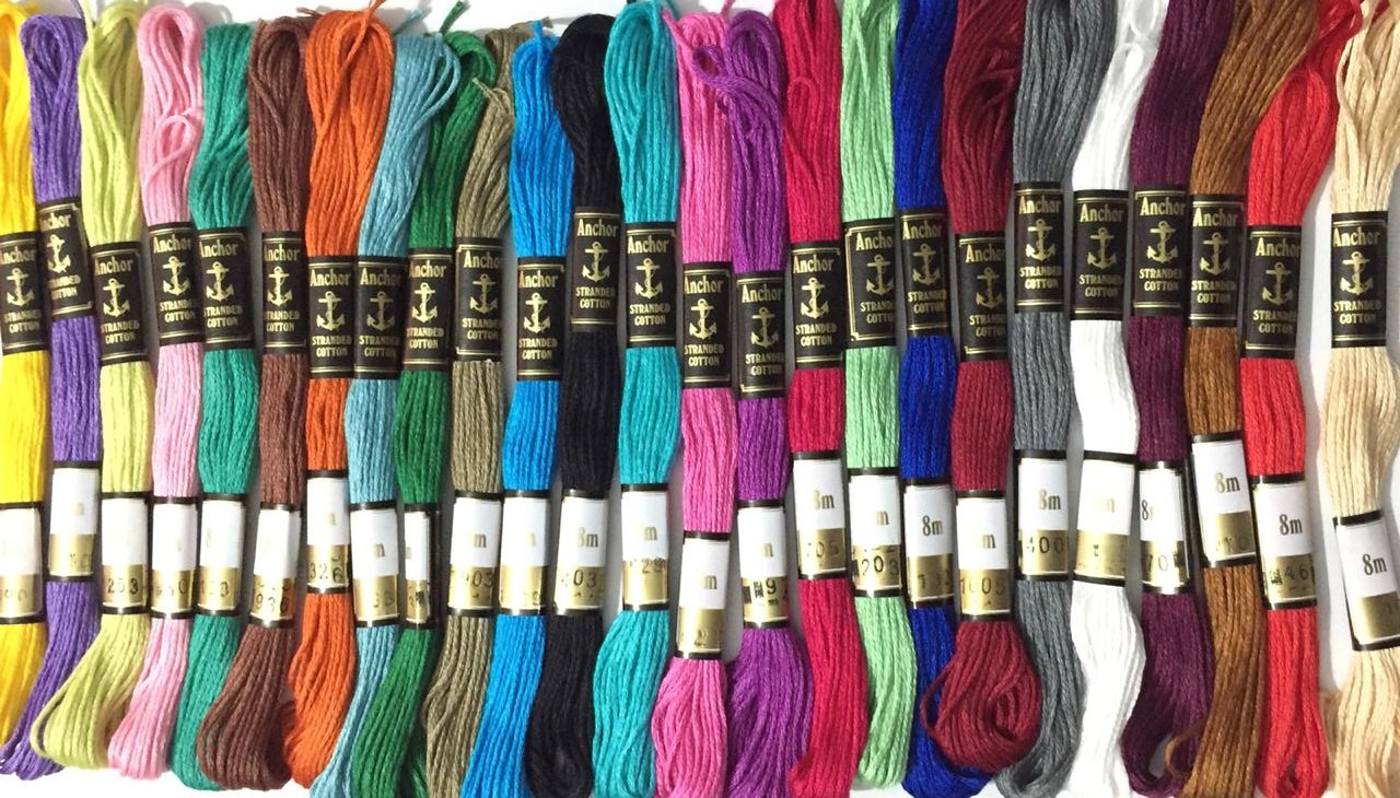 Embroidery & Cross Stitch 100 New Anchor Solid Stitch Skeins Cotton