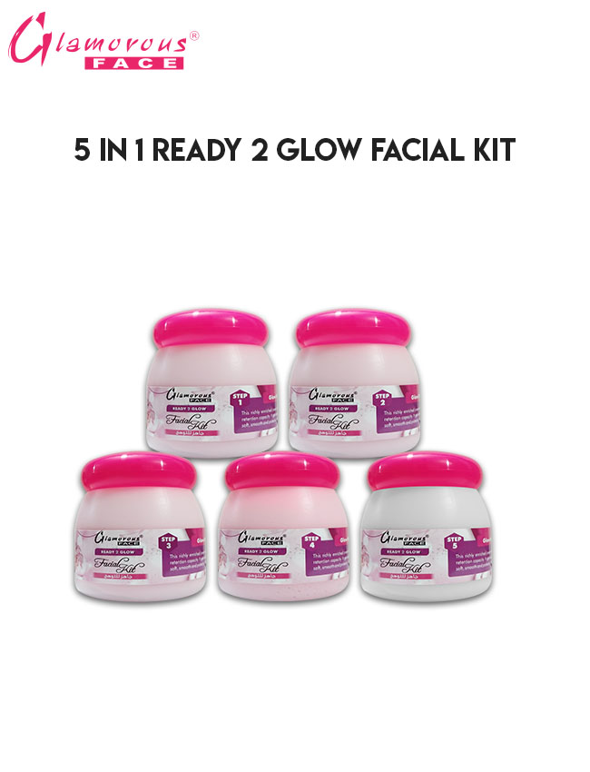 Glamorous Face Ready 2 Glow Facial Kit 5 In 1 Glowing Repair Kit Polish The Skin , Removing Dead