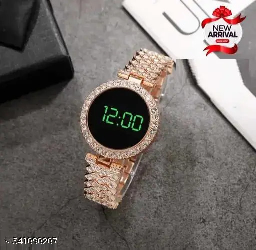 Ladies Luxury Diamond Watch Steel Band Diamond Touch Screen LED Electronic Watches