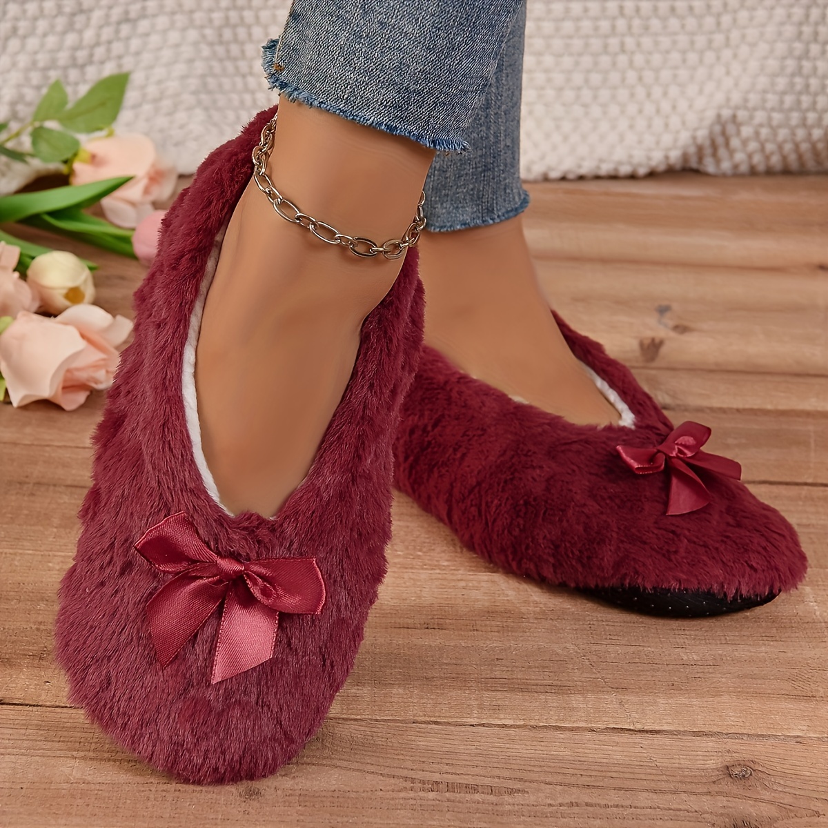 Women’s Indoor Warm Soft Plush Slippers | Cozy Winter Home Slip-On Shoes