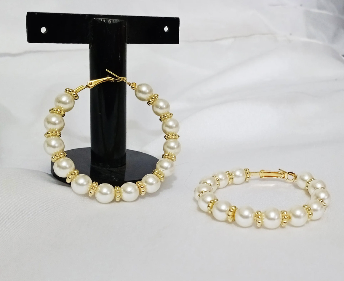 Trendy Unique Hoop Pearl Earrings - Stylish New Jewelry Design on .pk