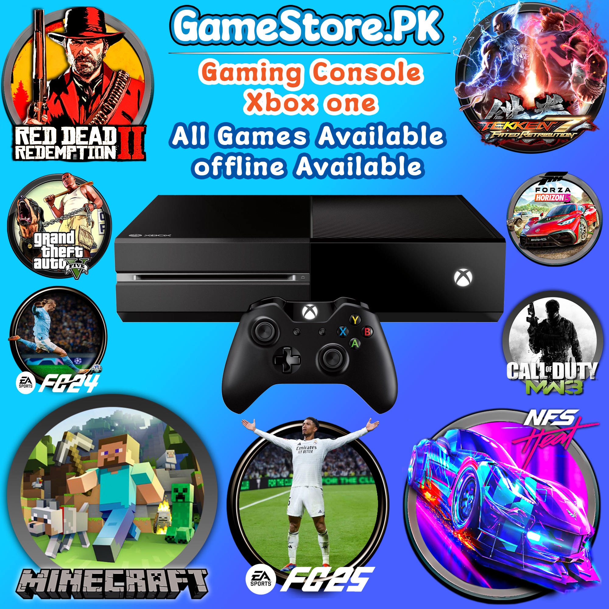 Gaming Console Xbox one with 500GB 1TB one controller wired or