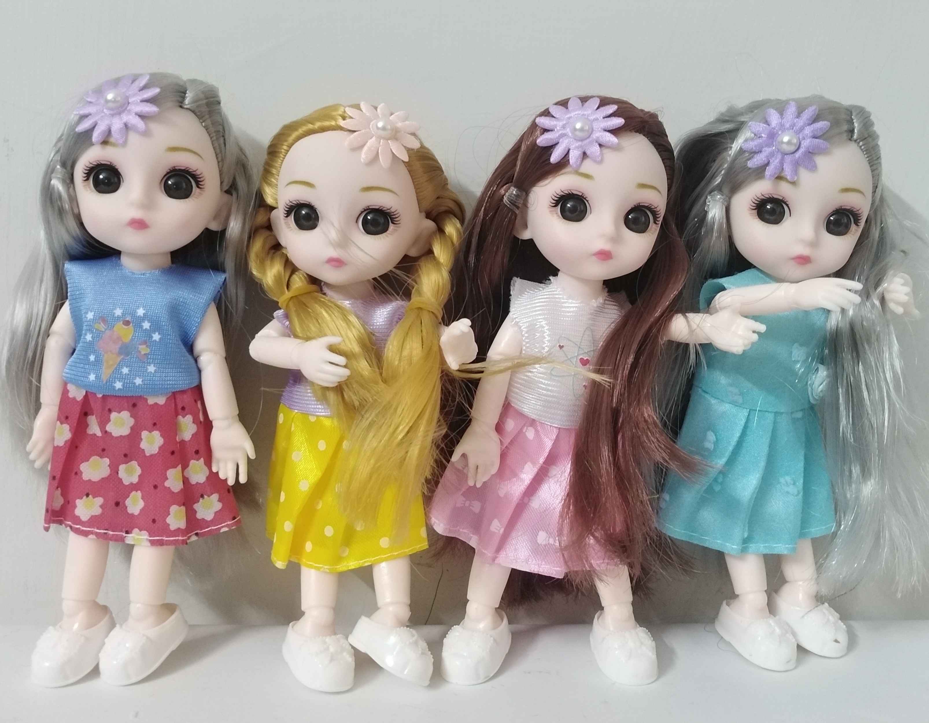 High Quality Bendable Doll 6 Inch (With Key Chain), 1Pcs (Random Character design)