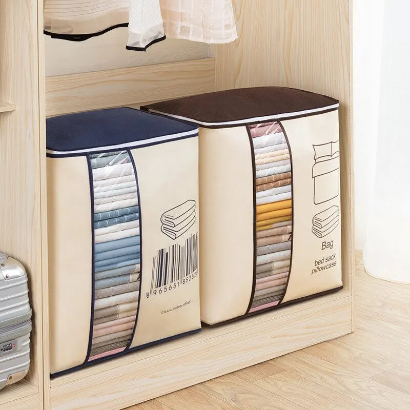 Wardrobe Barcode Bag with Barcode Pattern, Double Zipper Quilt Storage, Bedsheet and Blanket Storage Box, Foldable Travel Bag for Women, Handbags, and Luggage