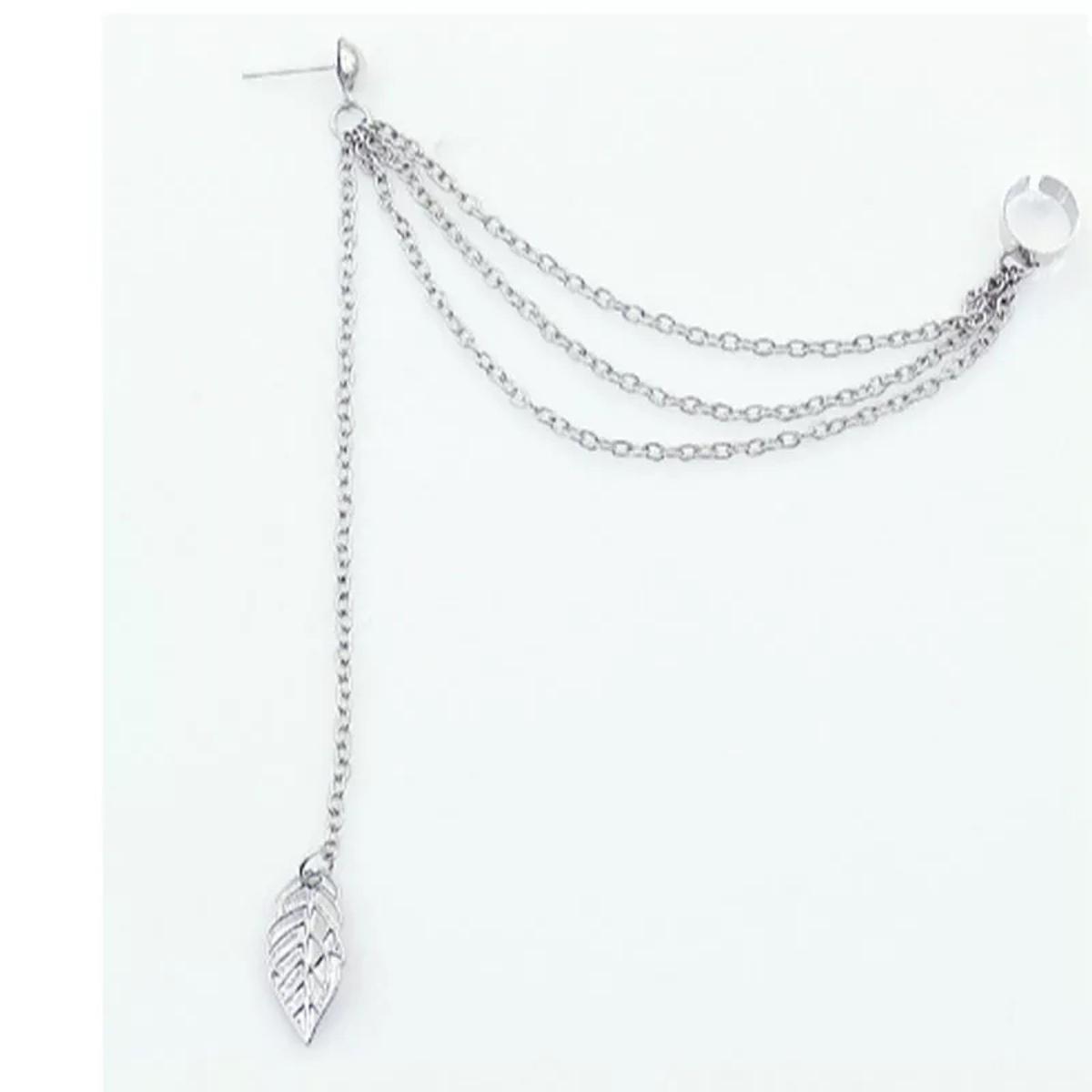 Latest Fashion Silver and Golden color Ear cuff One Piece(onllyone side) Long Drop Earrings