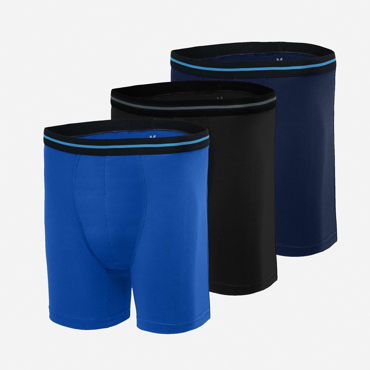 Flush Men’s Tagless Cool Dri Boxer Briefs with Comfort Flex Waistband (Pack Of 3) Assorted Colors