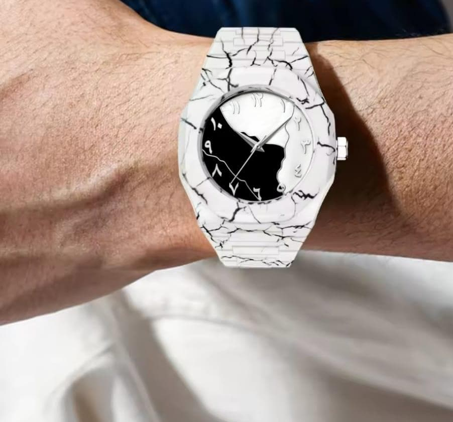 Aura Watch Marble - Aura Watch For Men - Aura Watch Black - Aura Watch Arabic - Aura Watch White - Aura Watch For Men Luxury Men - Aura Watch For Boys - Aura Watches - Ghari - Unisex - Fiber Watch