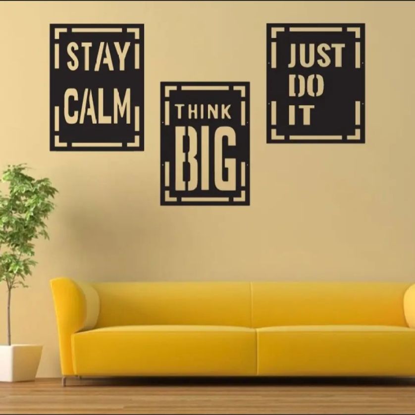 Reboch Decor Brand Set of 3 Motivational Quotes Wooden Wall Art I Wooden Wall Art I Room Decorating Wall Art I Wall Art I Wall Art Designs I New Wall Art For Room