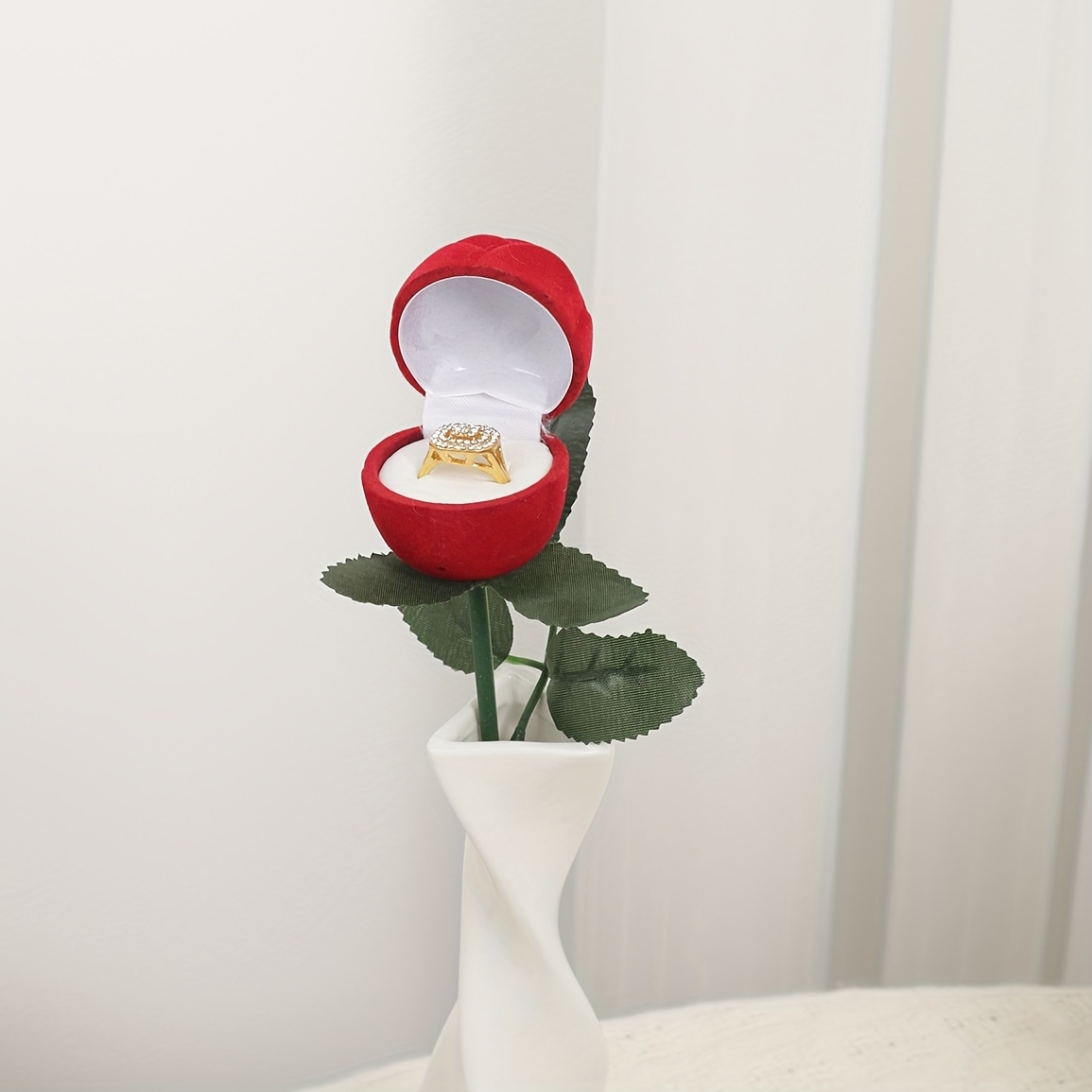 Mani Jewelry imulated rose ring box, rose bouquet engagement ring box, proposal ring box, wedding specific romantic gift box