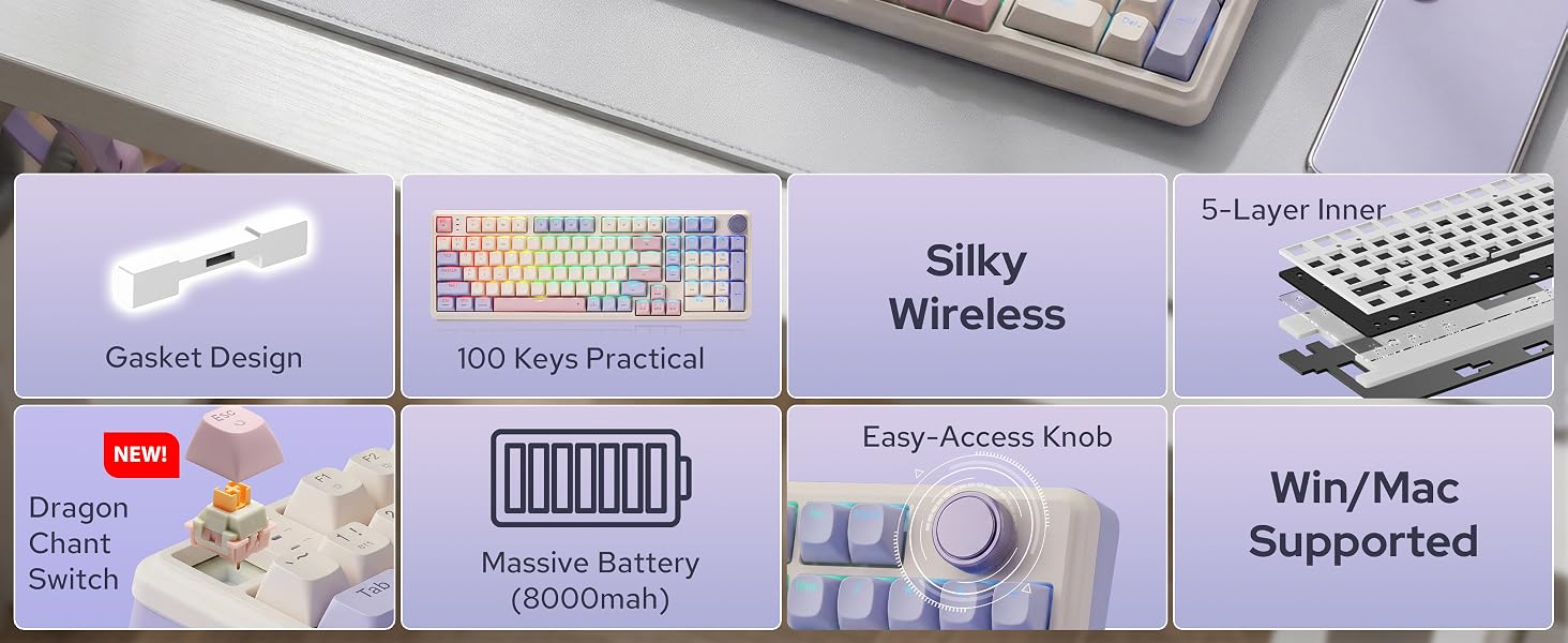 Redragon K768 EISA 100 RGB Tri-Mode Wireless Mechanical Gaming Keyboard Violet with Custom Yolk Linear Switch 15 8c137a20e1c733c3944c2369251f273e