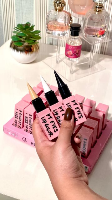 HUDAMOJI 3 in 1 Kajal Set Concealer & Lip Color Waterproof Eyeliner Base Stick Long Lasting Kajal