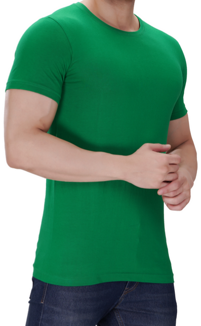 Green Cotton Half Sleeve Tshirt