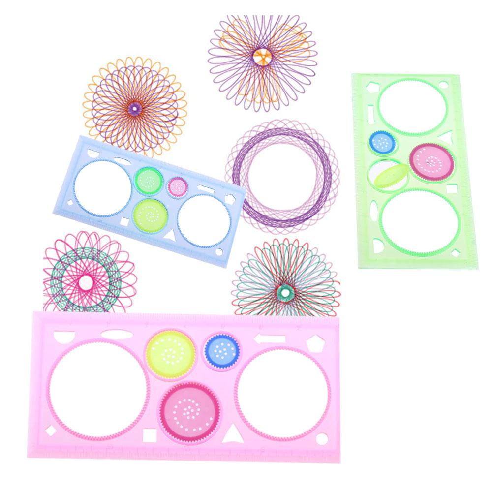 1 PC Spirograph Geometric Ruler Drafting Stencil Spiral Art Classic Toys Stationery Drawing Art Supplies Art Tool Random Color!!