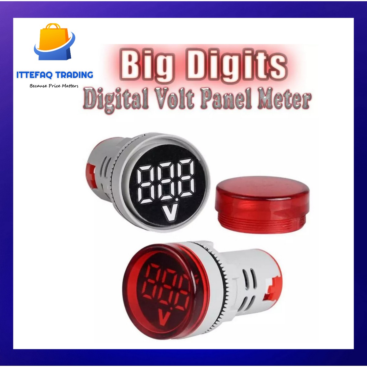 Round Digital Voltmeter Digital Panel Voltage Meter Volt Meter Digital