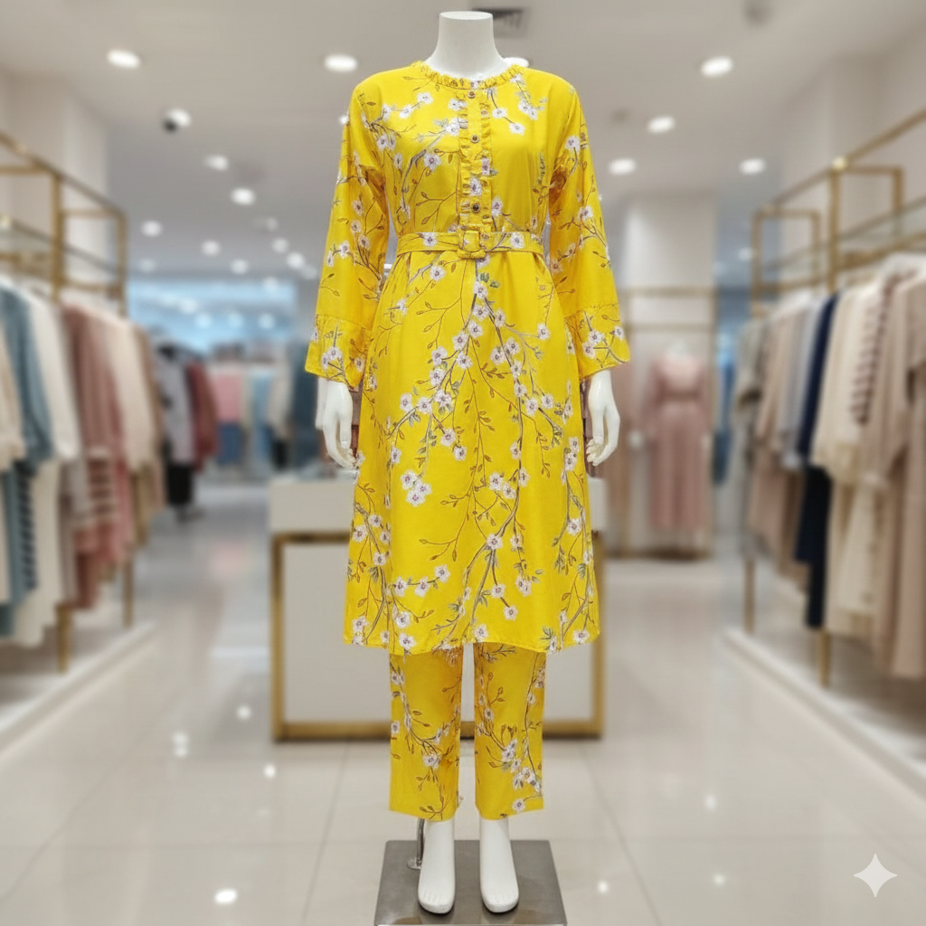 Ladies Elegant Maxi Dress 2 Piece | Daily & Office Wear