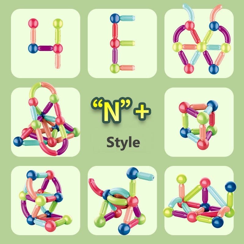 STEM Magnetic Building Toys for Kids - Creative Construction Set with Bars and Balls